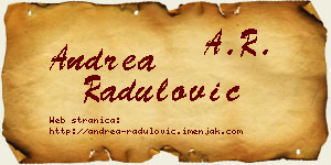 Andrea Radulović vizit kartica
